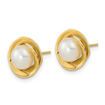 Load image into Gallery viewer, 14K Yellow Gold 6-7mm White Button Freshwater Cultured Pearl Post Earrings
