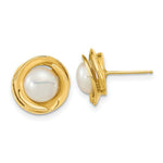 Load image into Gallery viewer, 14K Yellow Gold 6-7mm White Button Freshwater Cultured Pearl Post Earrings
