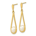 Load image into Gallery viewer, 14k Yellow Gold 5-6mm White Freshwater Cultured Pearl Post Dangle Earrings
