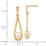 Load image into Gallery viewer, 14k Yellow Gold 5-6mm White Freshwater Cultured Pearl Post Dangle Earrings
