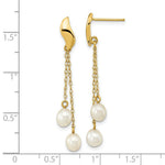 Load image into Gallery viewer, 14k Yellow Gold 4-5mm White Freshwater Cultured Pearl Post Dangle Earrings
