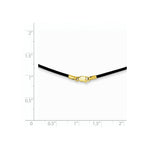 Load image into Gallery viewer, 14K Yellow Gold Clasp and End tabs 1.5mm 18 inches Black Leather Cord Necklace
