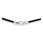 Load image into Gallery viewer, 14k White Gold 1.5mm Black Leather Cord Necklace  length: 20 inches
