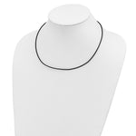 Load image into Gallery viewer, 14k White Gold 1.5mm Black Leather Cord Necklace  length: 20 inches
