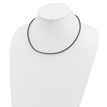 Load image into Gallery viewer, 14K Yellow Gold Clasp and End tabs 2mm 16 inches Black Leather Cord Necklace
