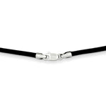 Load image into Gallery viewer, 14k White Gold 2mm Black Leather Cord Necklace  length: 20 inches
