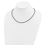 Load image into Gallery viewer, 14K Yellow Gold Clasp and End tabs 2mm 16 inches with Yellow Clasp Black Rubber Cord Necklace
