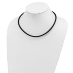 Load image into Gallery viewer, 14K Yellow Gold 4mm 20in with Yellow Clasp Black Rubber Cord Necklace  length: 20 inches
