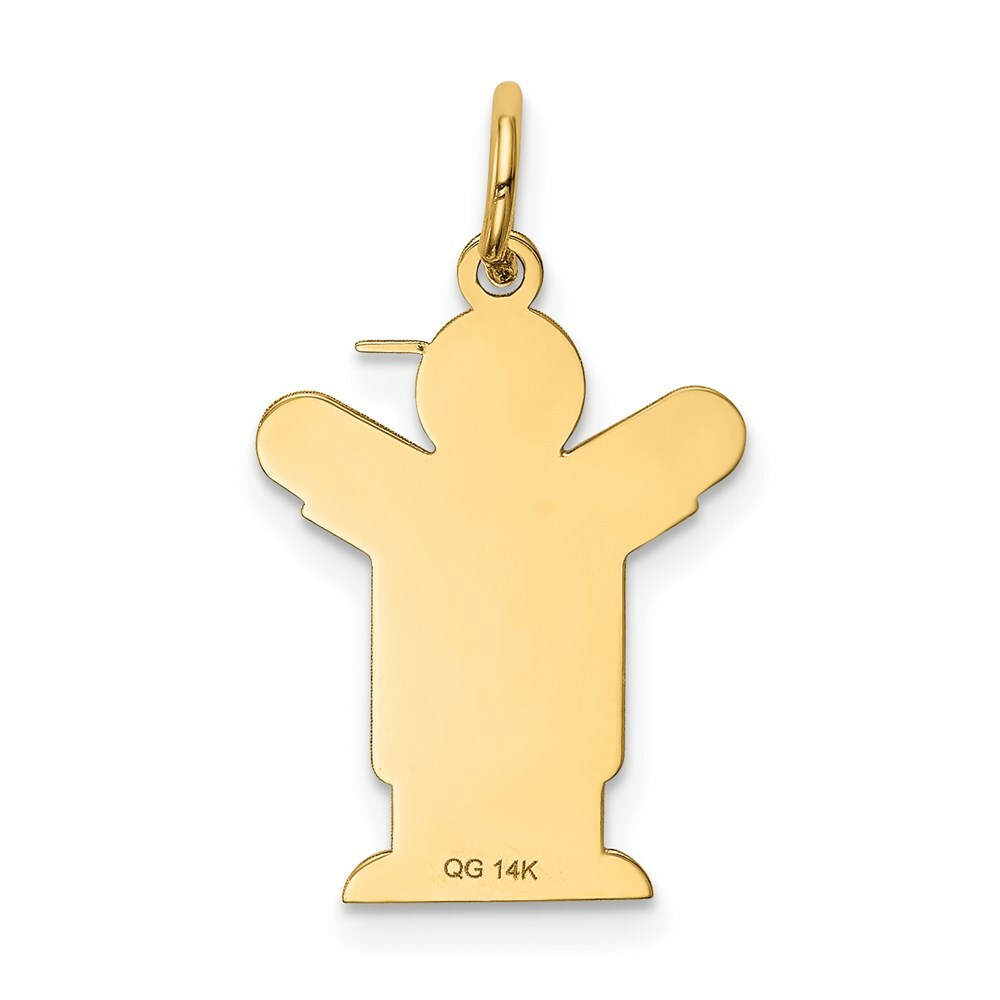14K Yellow Gold Kid Charm Pendant