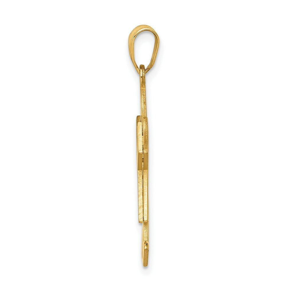 14K Yellow Gold Girl Engravable Charm Pendant 20mm width
