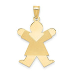 Load image into Gallery viewer, 14K Yellow Gold Girl Engravable Charm Pendant 20mm width
