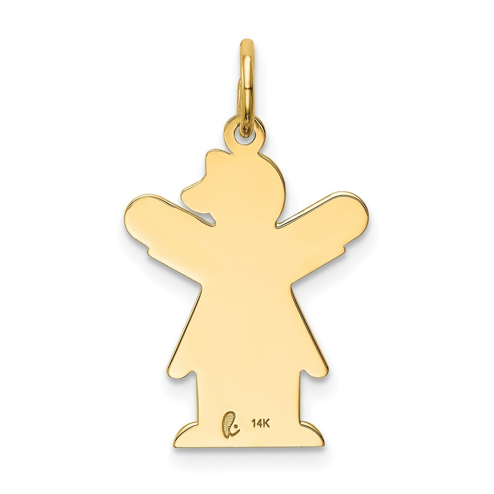 14K Yellow Gold Kid Charm Pendant