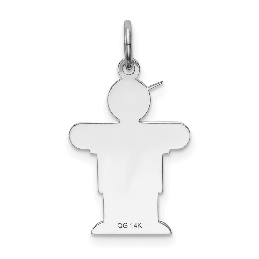 14K White Gold Kid Charm Pendant