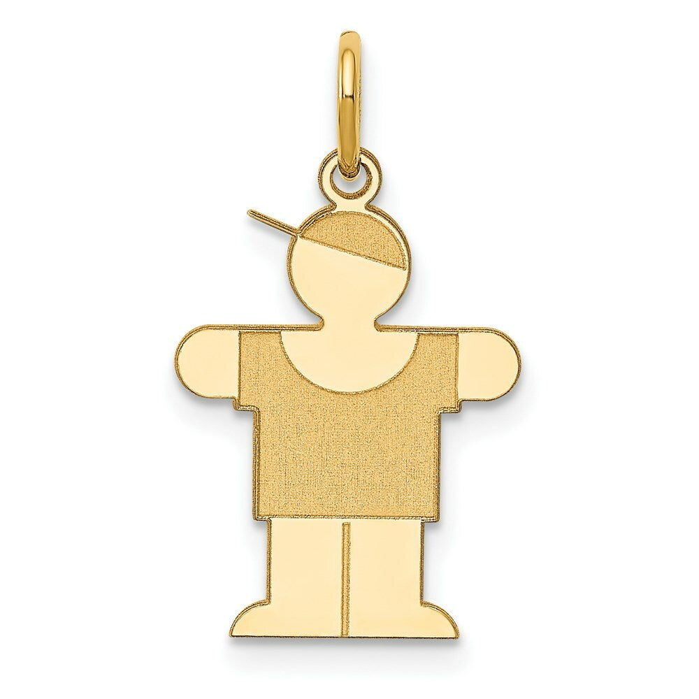 14K Yellow Gold Kid Charm Pendant