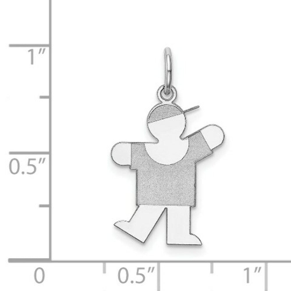 14K White Gold Kid Charm Pendant