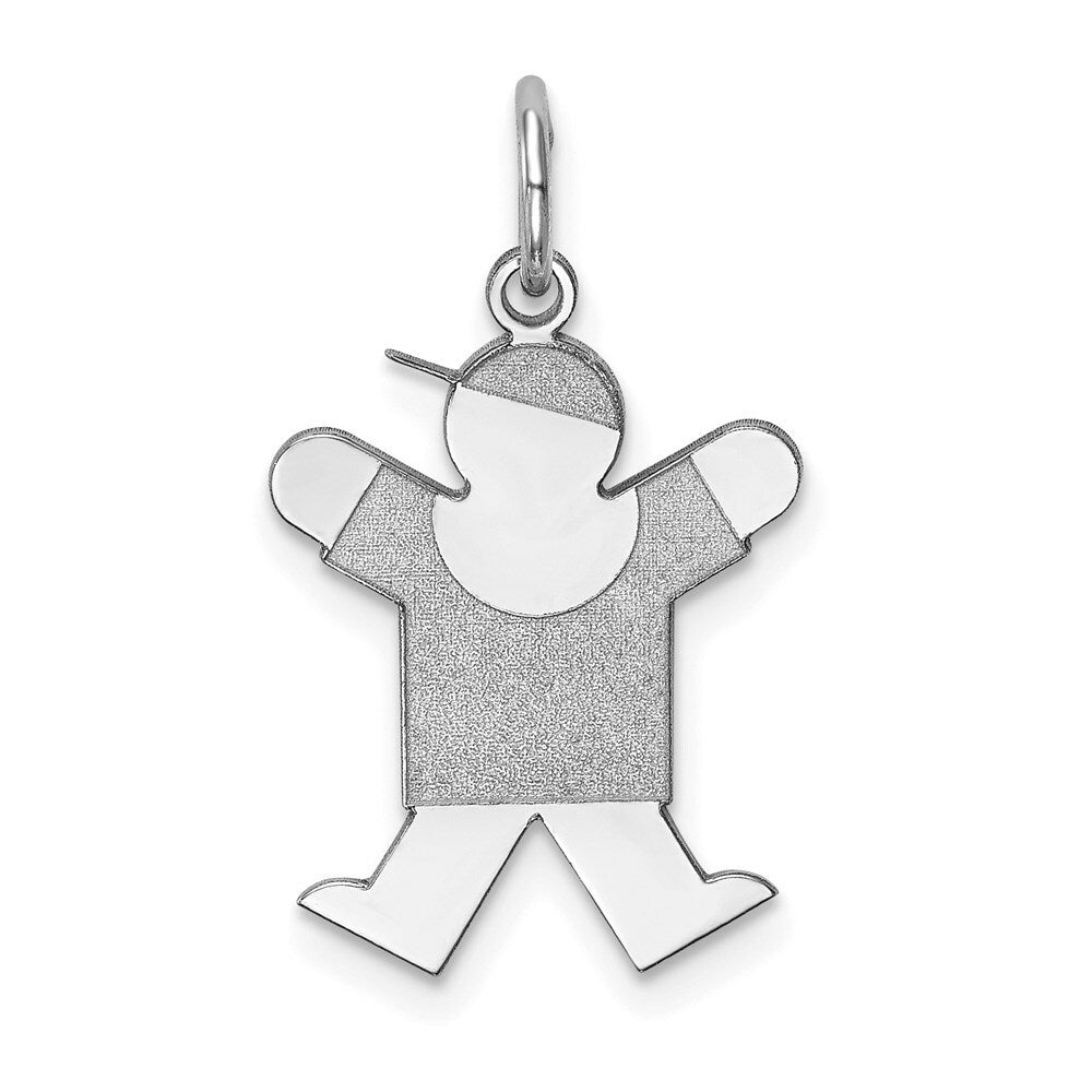14K White Gold Kid Charm Pendant