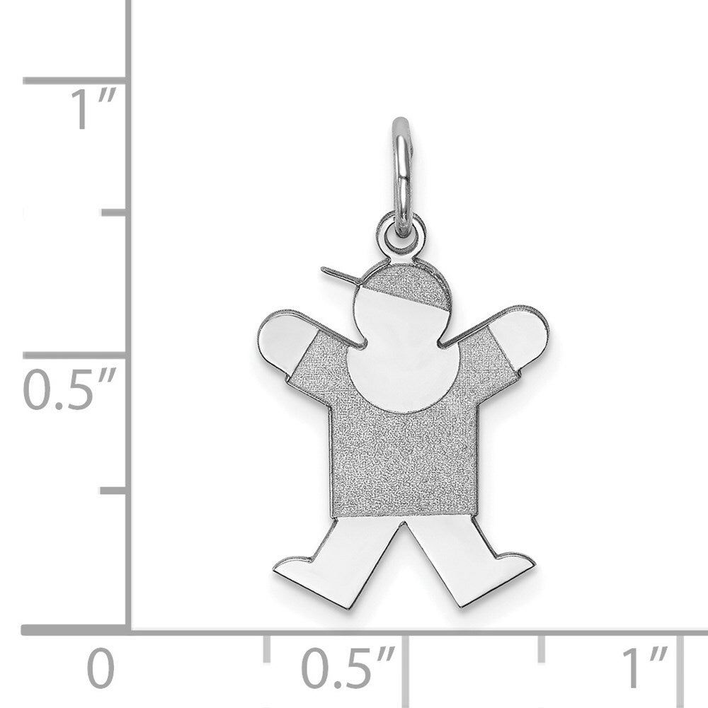 14K White Gold Kid Charm Pendant
