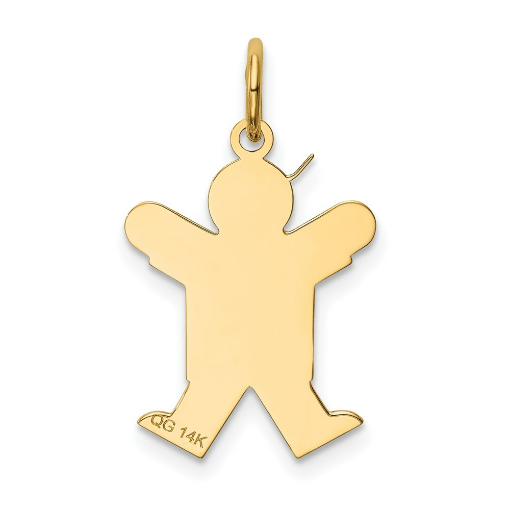14K Yellow Gold Kid Charm Pendant