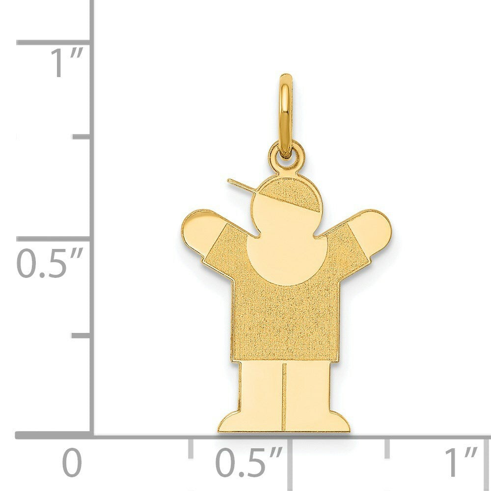 14K Yellow Gold Kid Charm Pendant