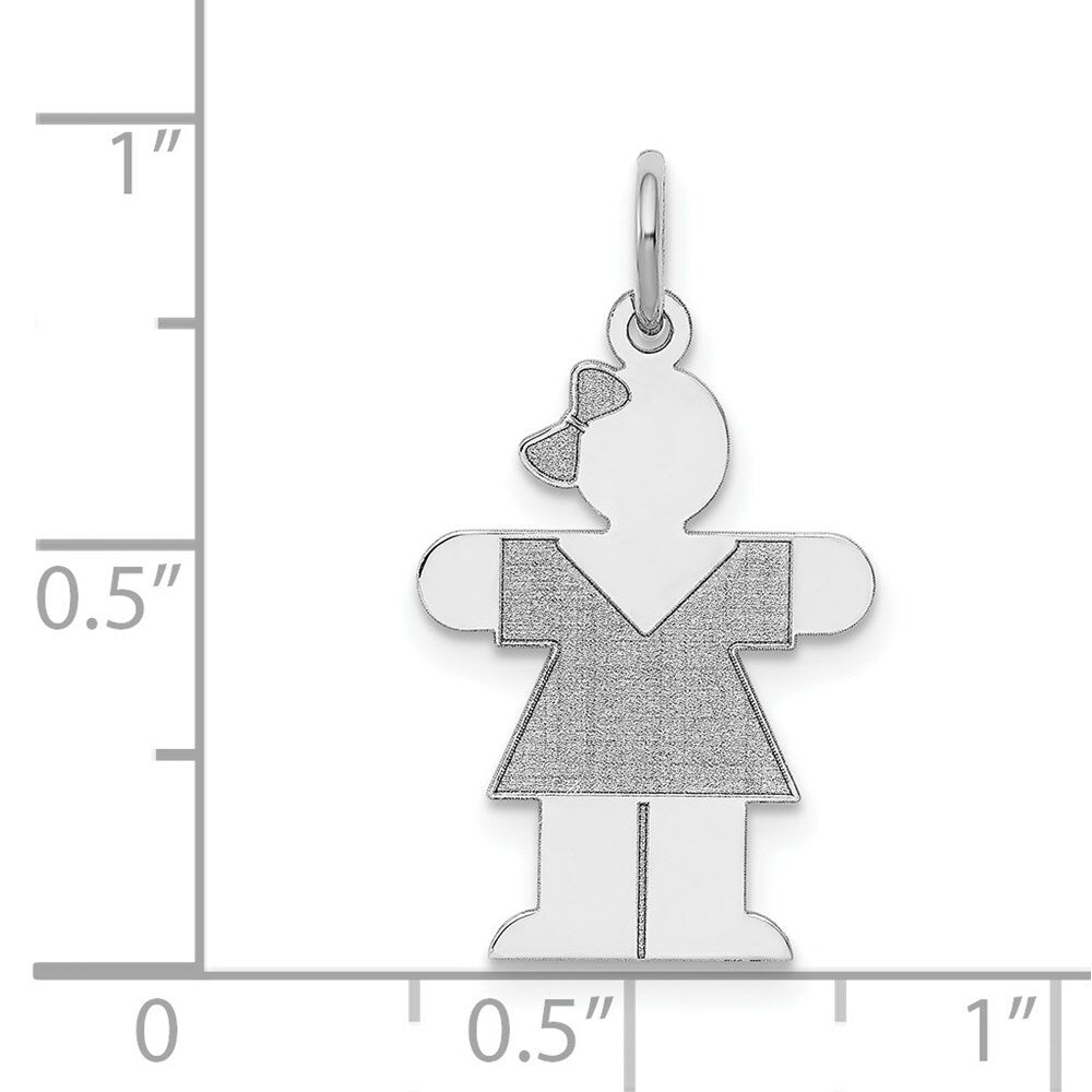 14K White Gold Kid Charm Pendant