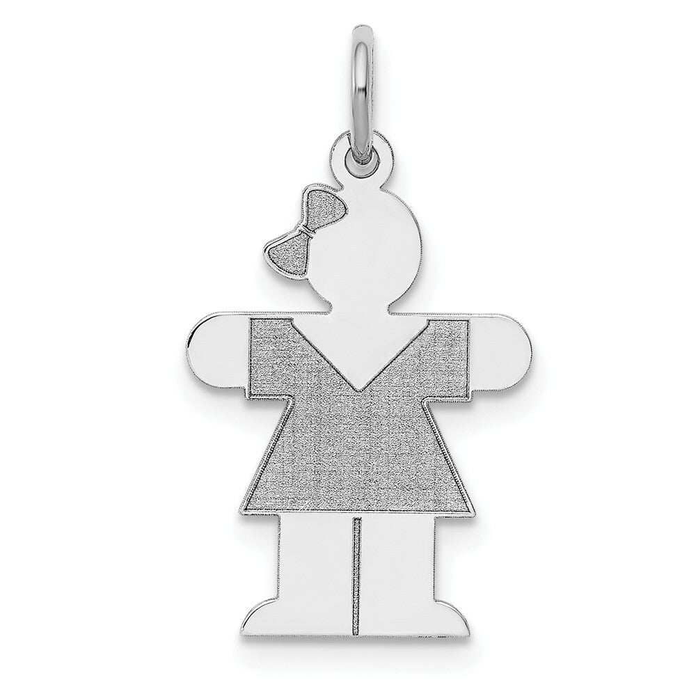 14K White Gold Kid Charm Pendant