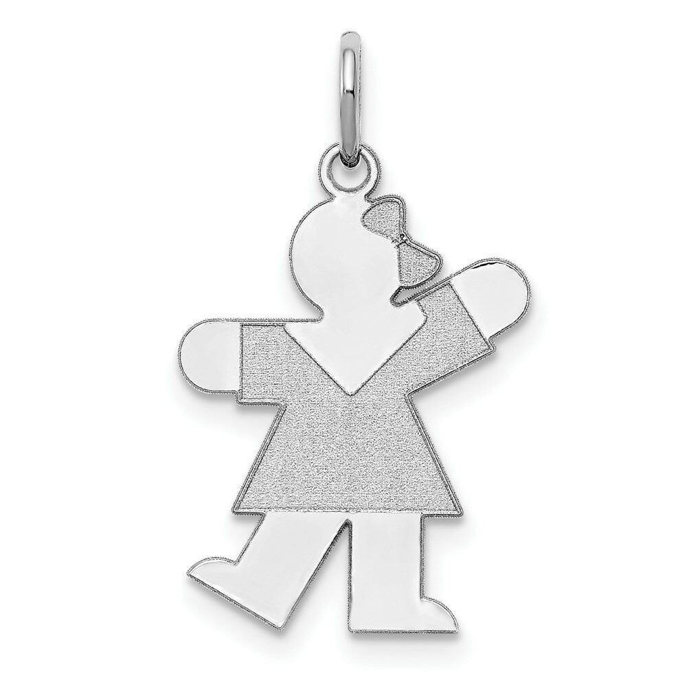 14K White Gold Kid Charm Pendant