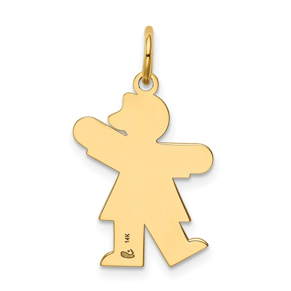 14K Yellow Gold Kid Charm Pendant