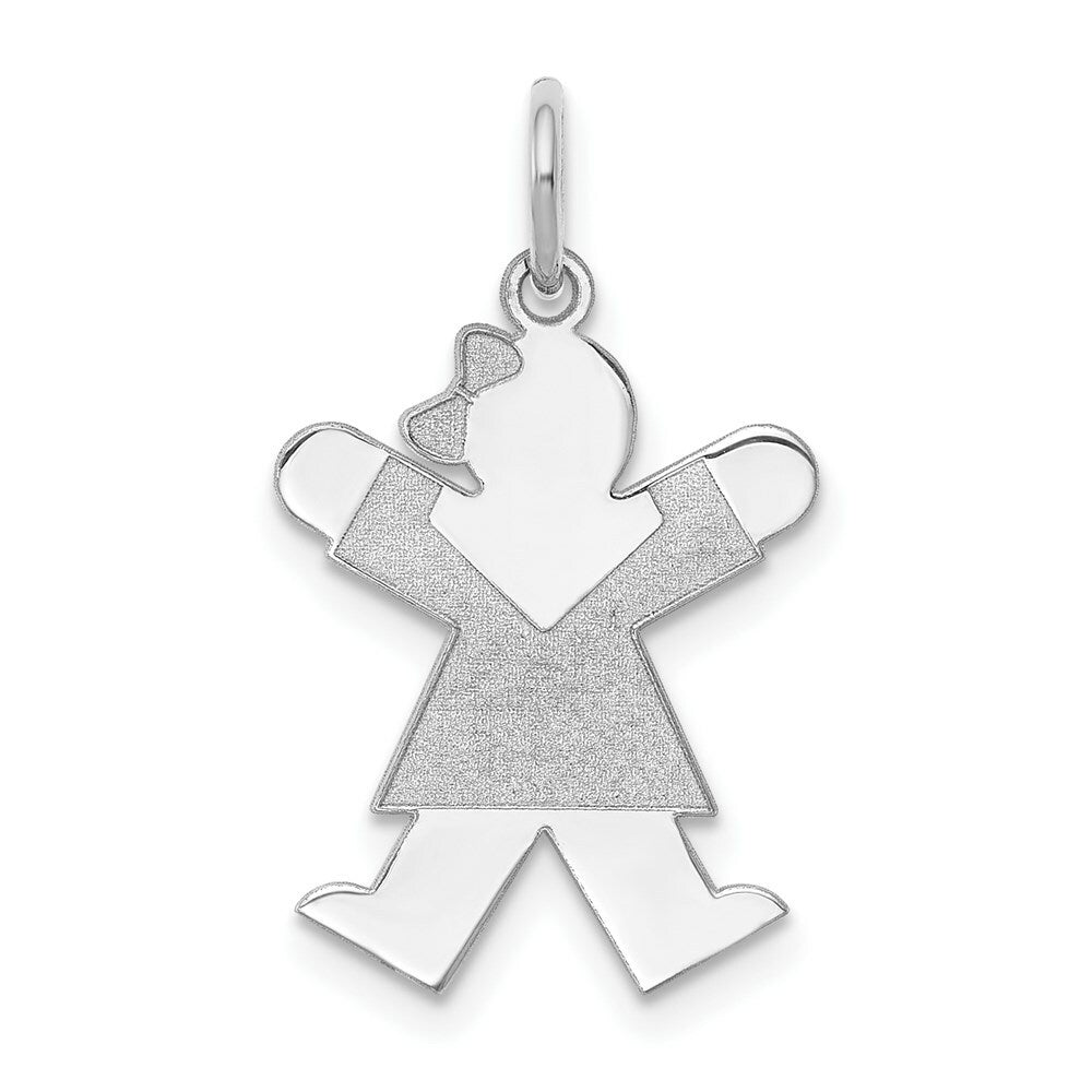 14K White Gold Kid Charm Pendant