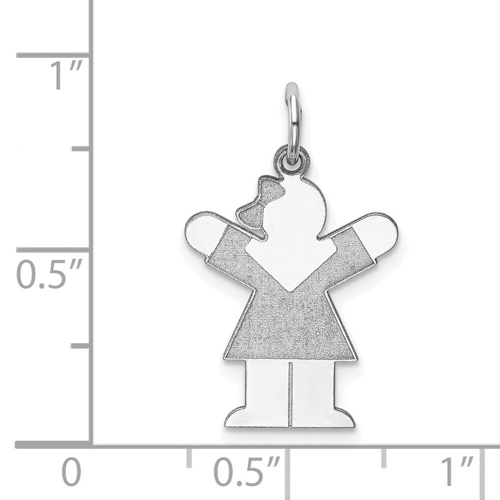 14K White Gold Kid Charm Pendant