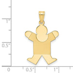 Load image into Gallery viewer, 14K Yellow Gold Solid Satin Engravable Boy Jumping Charm Pendant
