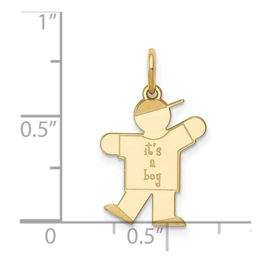 14K Yellow Gold Kid Charm Pendant