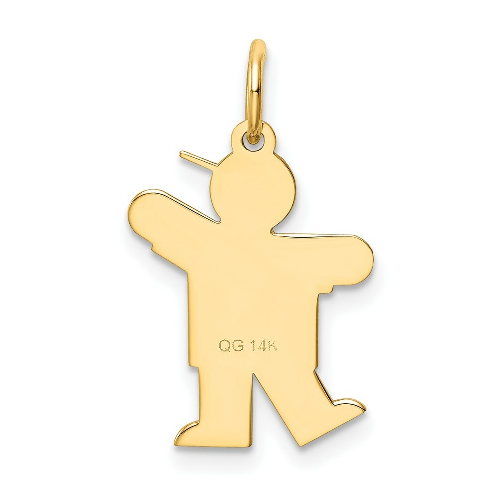 14K Yellow Gold Kid Charm Pendant