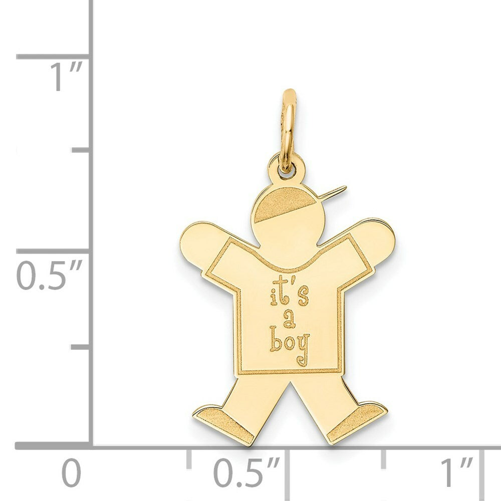 14K Yellow Gold Kid Charm Pendant