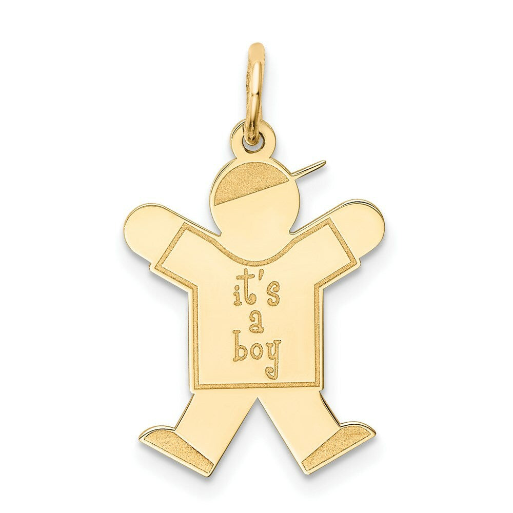 14K Yellow Gold Kid Charm Pendant