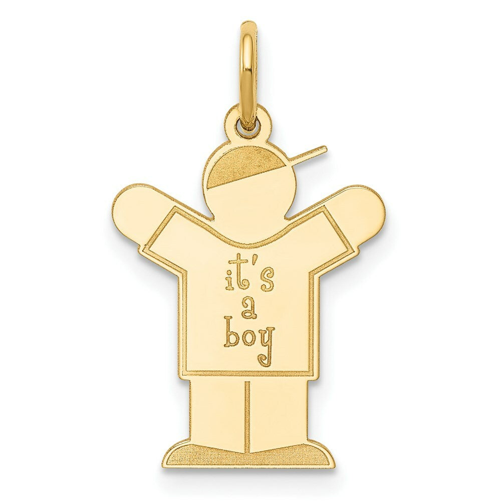 14K Yellow Gold Kid Charm Pendant
