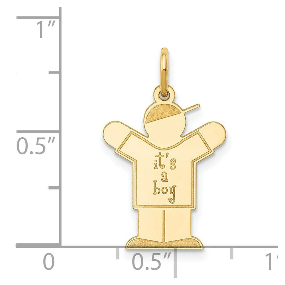 14K Yellow Gold Kid Charm Pendant