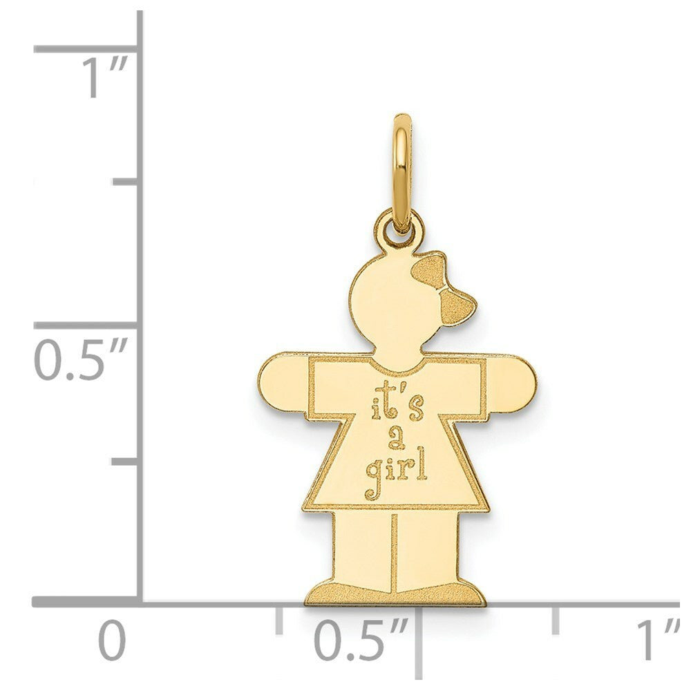 14K Yellow Gold Kid Charm Pendant