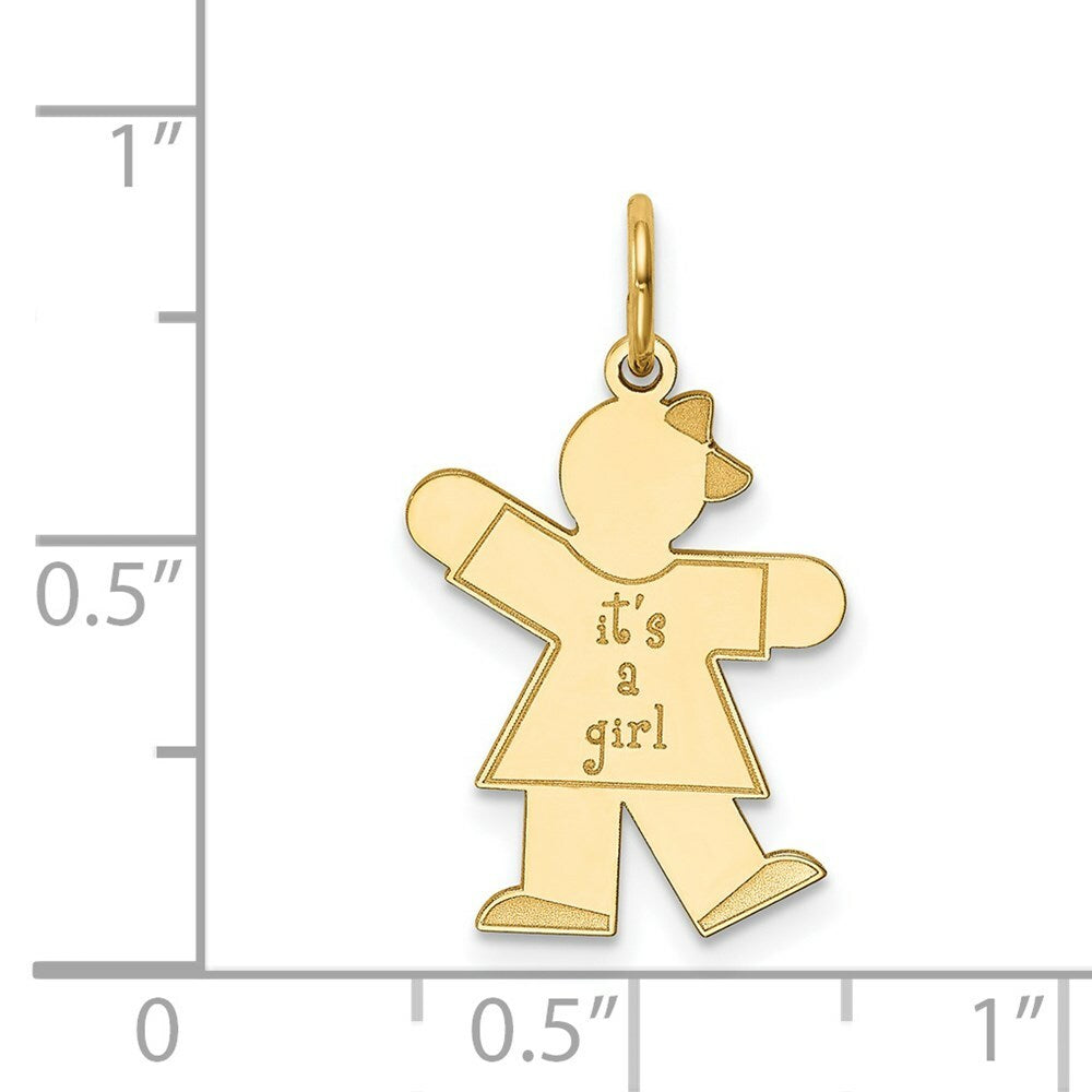 14K Yellow Gold Kid Charm Pendant