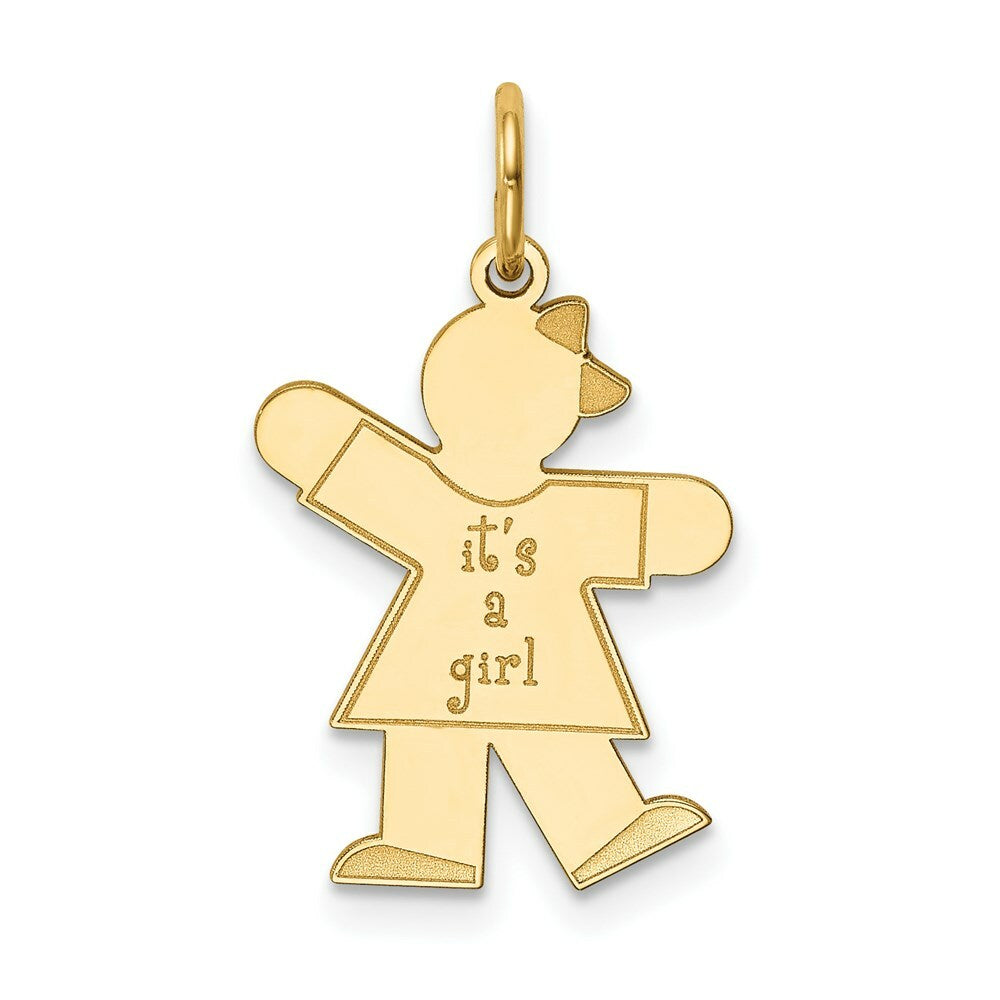 14K Yellow Gold Kid Charm Pendant