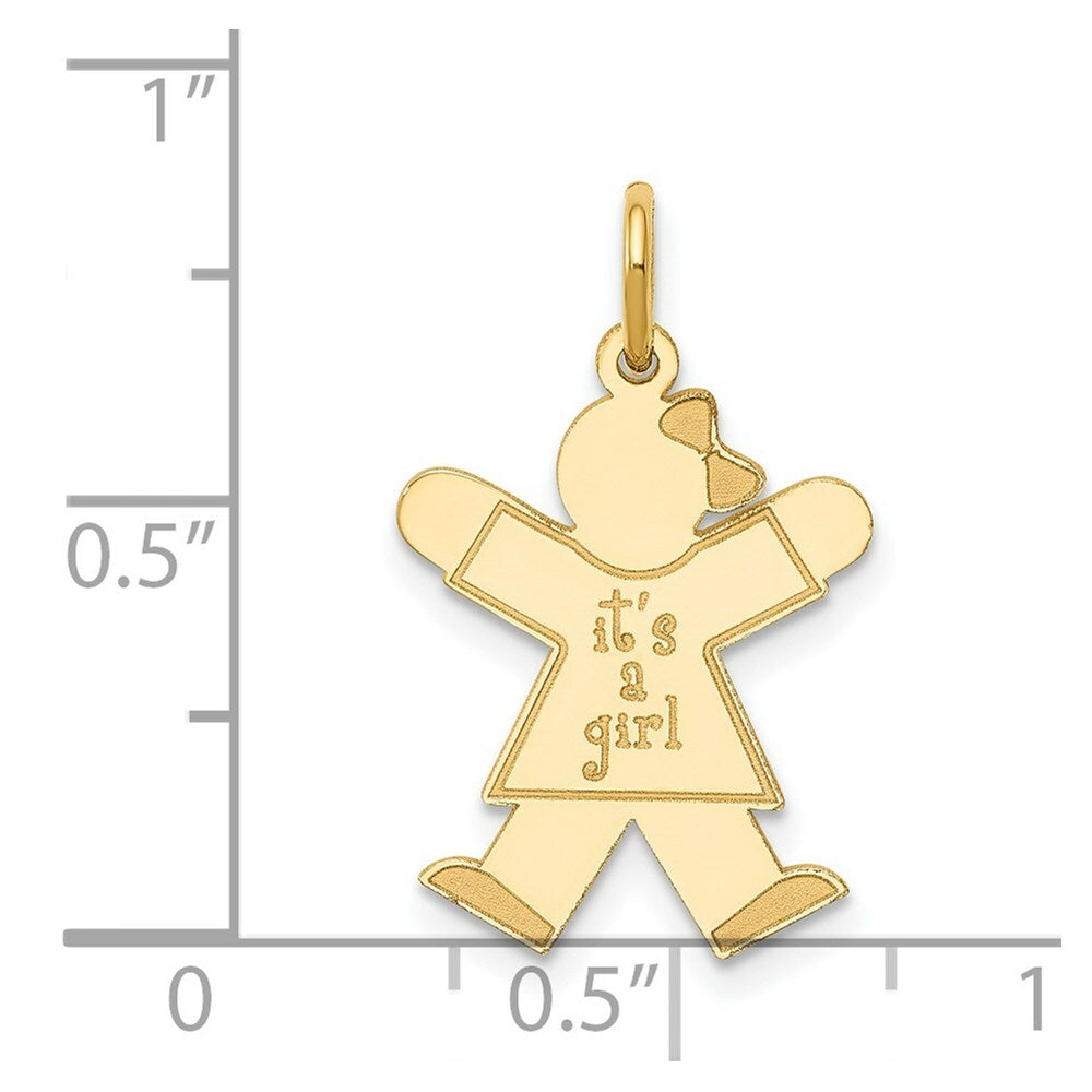 14K Yellow Gold Kid Charm Pendant