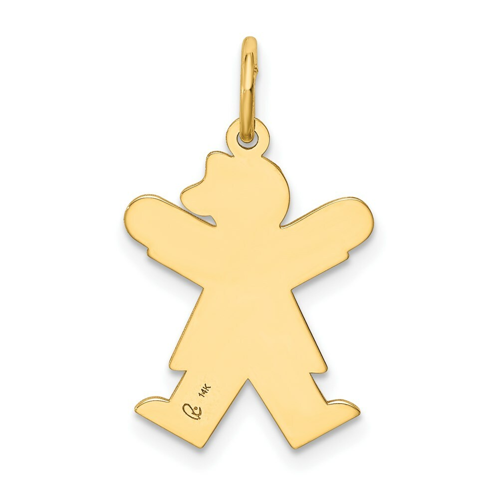 14K Yellow Gold Kid Charm Pendant