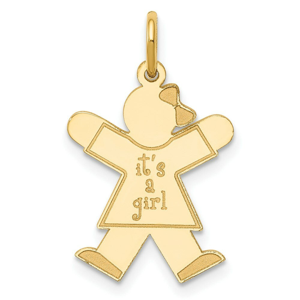 14K Yellow Gold Kid Charm Pendant