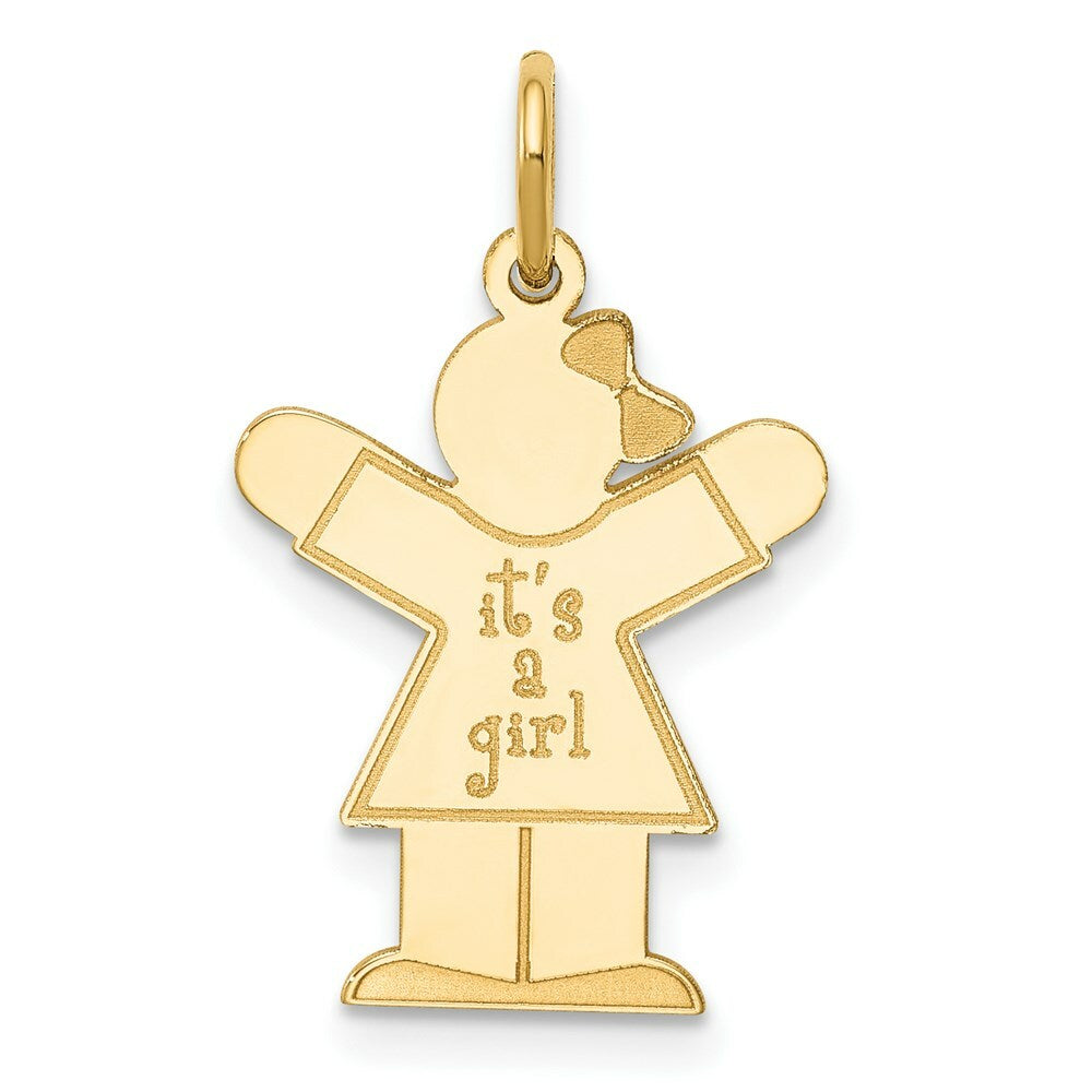 14K Yellow Gold Kid Charm Pendant