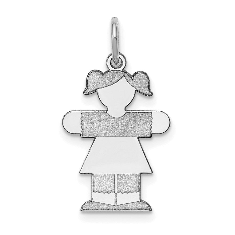 14K White Gold Kid Charm Pendant