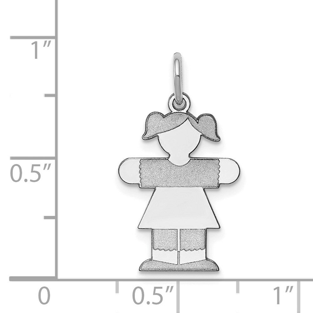 14K White Gold Kid Charm Pendant