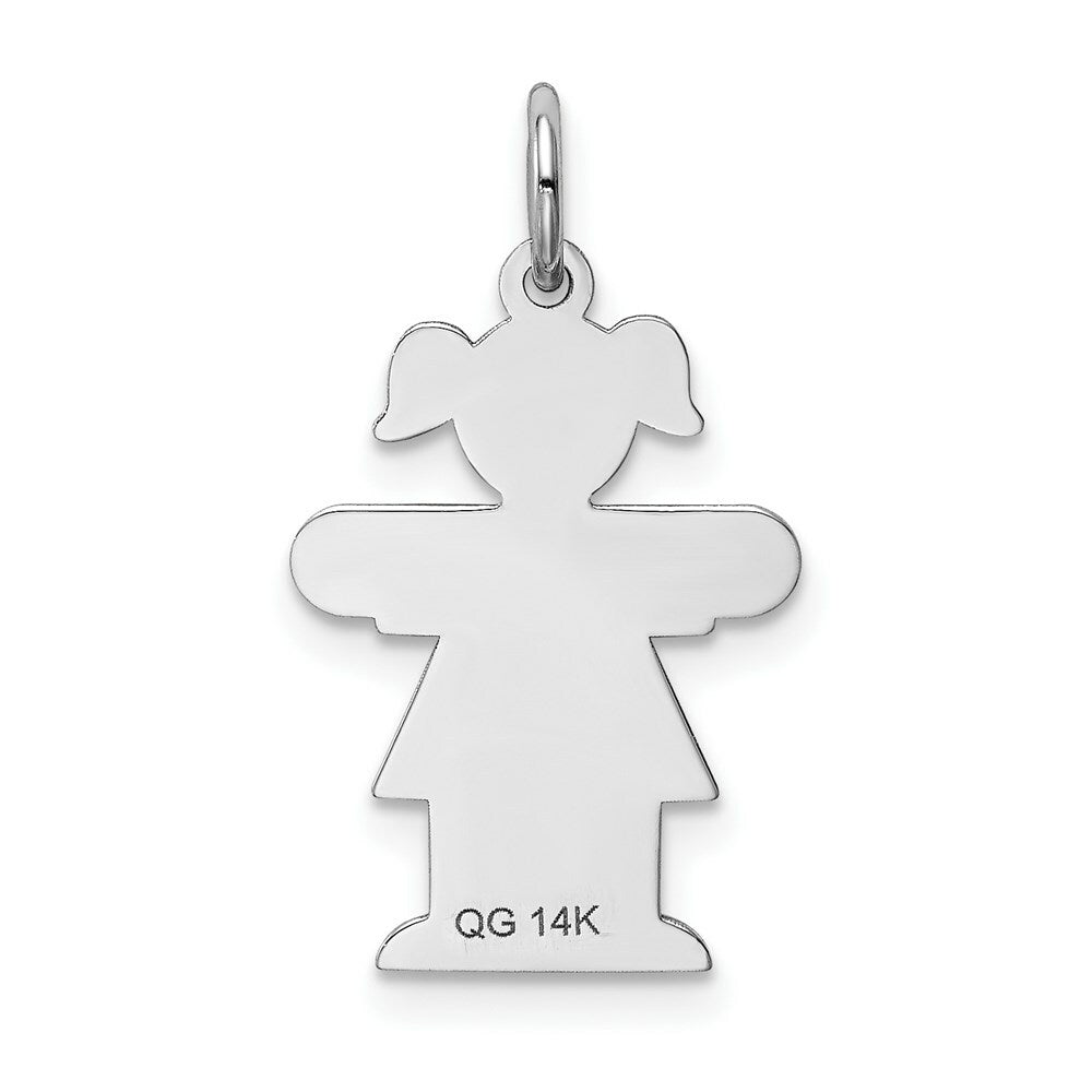 14K White Gold Kid Charm Pendant