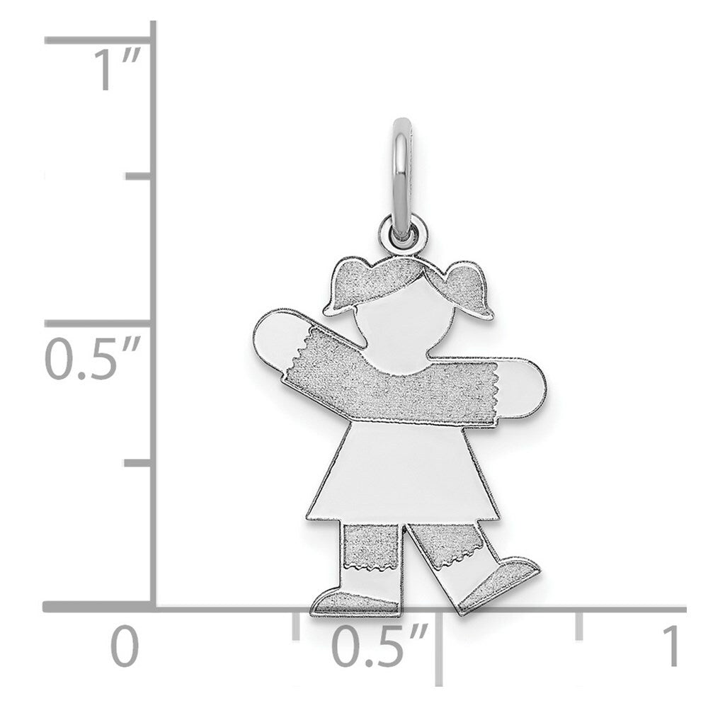 14K White Gold Kid Charm Pendant