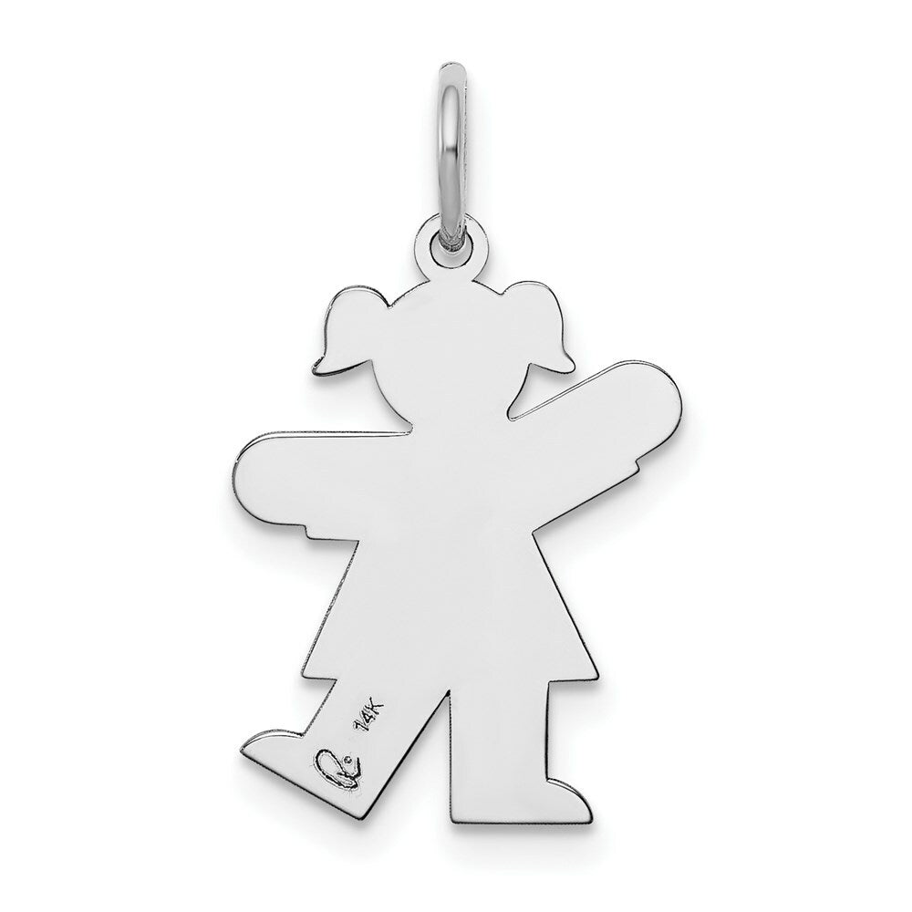 14K White Gold Kid Charm Pendant