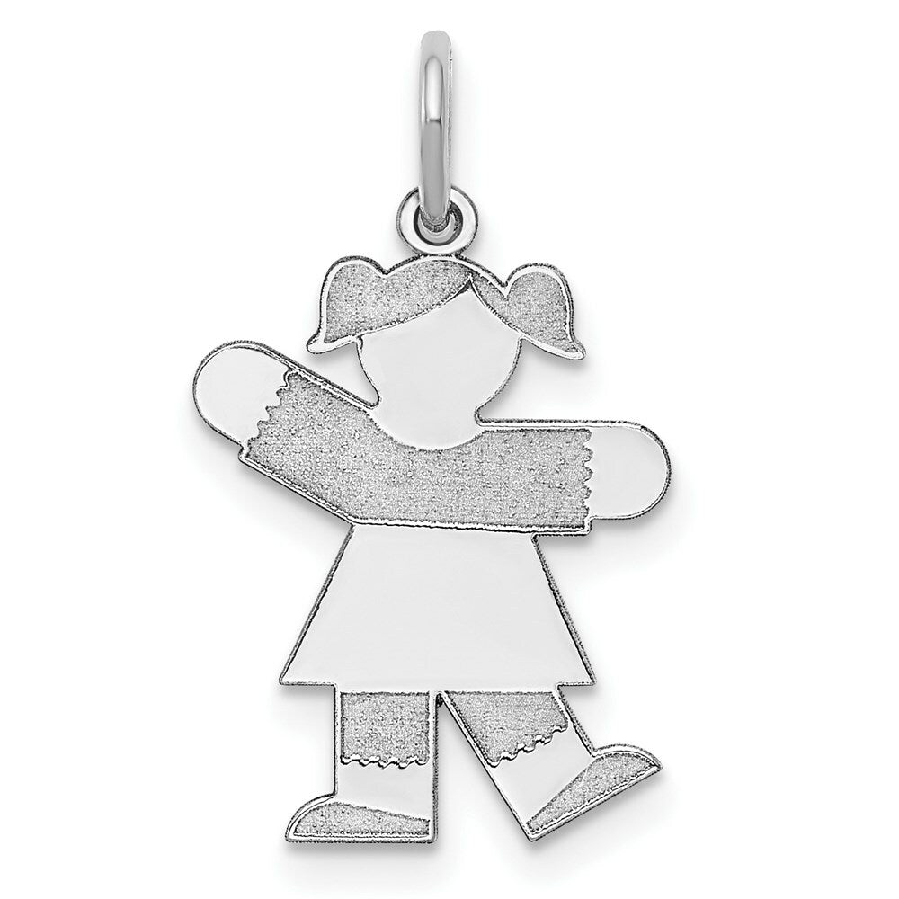 14K White Gold Kid Charm Pendant