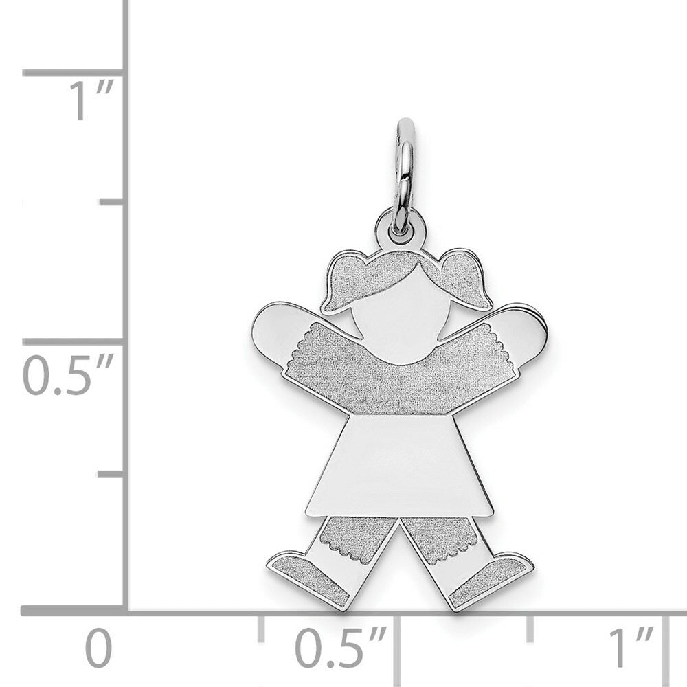 14K White Gold Kid Charm Pendant